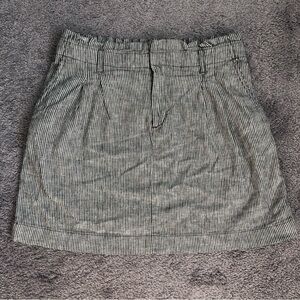 Loft Linen Blend Grey and White Stripe Mini Skirt